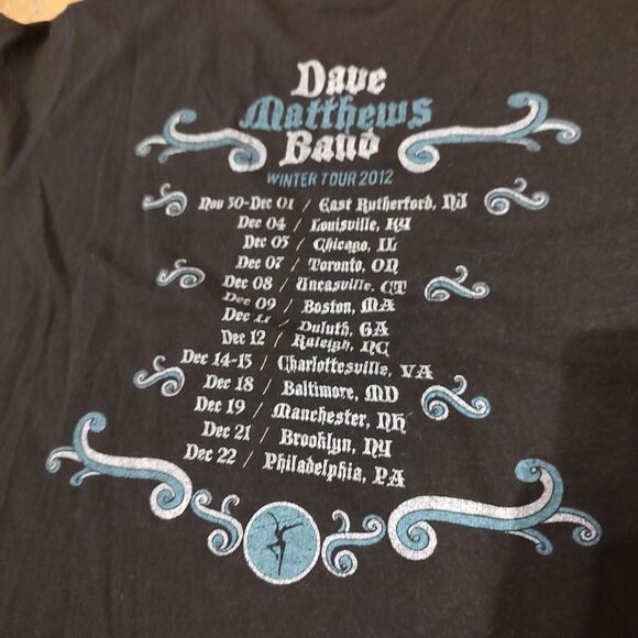 Dave Mathews Band T-Shirt Winter Tour 2012 Black Men's Sz XL Short Sleeve - Picture 7 of 7
